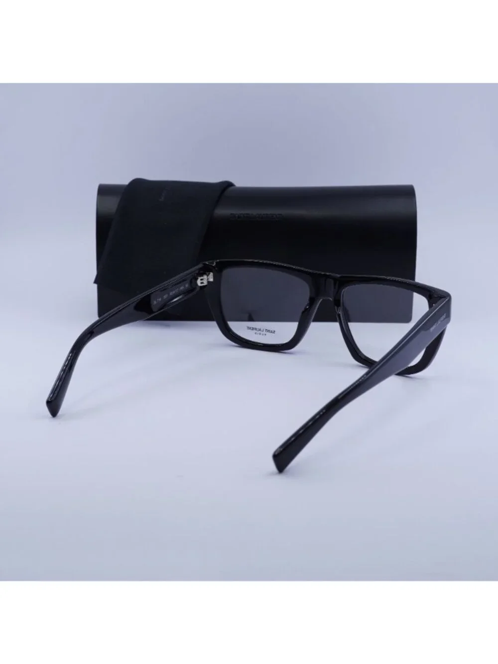 Saint Laurent SL714 001 Eyeglasses Black 55mm Square Frame